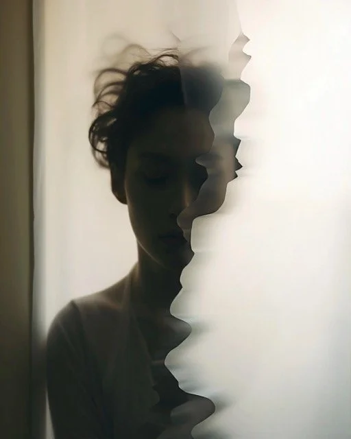 Person sitting quietly by a window, looking thoughtful